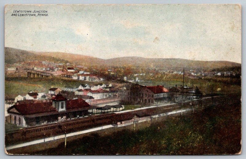 Lewistown Pennsylvania Postcard Lewistown Junction Train Station 1910 UL 
