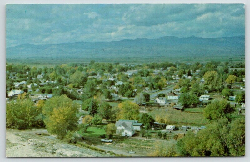 Salina Utah~Birdseye View Overlooking City~1950s Postcard 