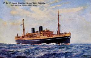 Peninsular & Orient Line (P&O) - RMS Corfu Far Eastern Mail Service Ship