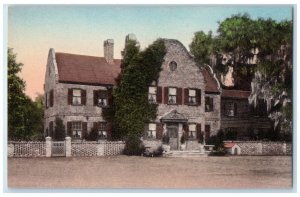 Tudor Mansions Middleton Place Gardens Charleston SC Handcolored Postcard