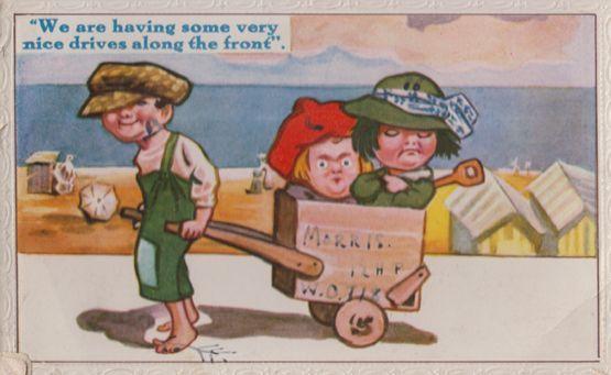 Morris Transport Antique Cart Old 1930s Seaside Comic Humour Postcard