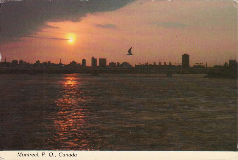 Canada Montreal silhouetted at dusk