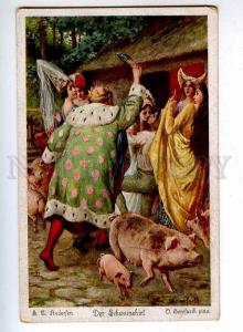 189808 ANDERSEN Swineherd PIGS Kiss by HERRFURTH vintage #252