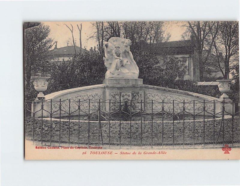 Postcard Statue de la Grande-Allée, Toulouse, France