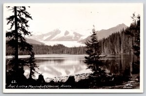 Auk Lake & Mendenhall Glacier Alaska RPPC Postcard M36