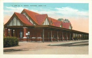 Postcard Mississippi Natchez Y & M.V. Depot 1920s 23-6809