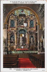 Panama The Golden Altar In San Jose Church Panama City Postcard C090