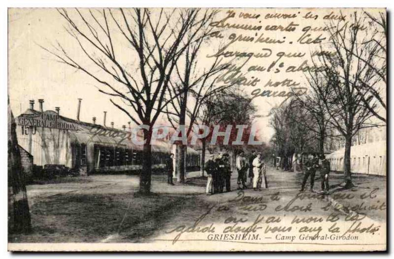 Old Postcard Camp Griesheim Generale Girodom Army