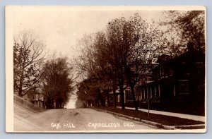 J87/ Carrollton Ohio RPPC Postcard c1910 Oak Hill Residential Street  780