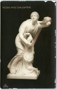 c1910s Niobe Daughter RPPC Roman Sculpture Photo Postcard Fitzwilliam Museum A3