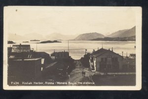 RPPC KOKIAK HARBOR ALASKA WOMENS BAY VINTAGE REAL PHOTO POSTCARD