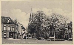 Breda Mauritstraat Holland Dutch Real Photo St Josephtoren Postcard