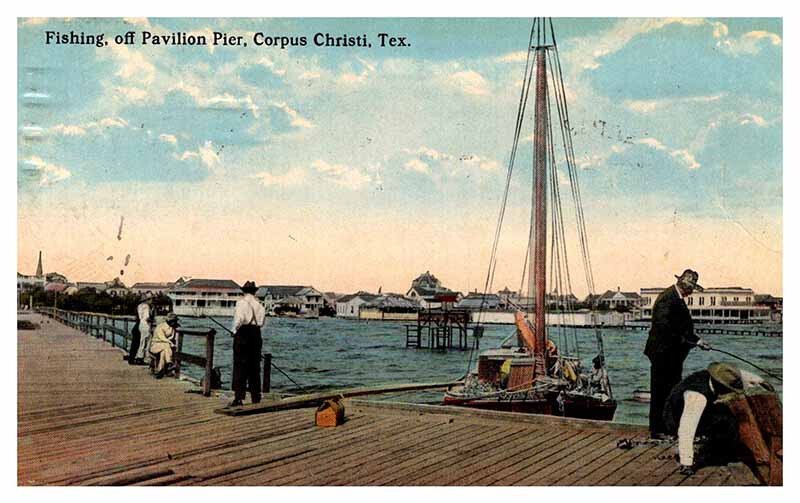 Postcard PIER SCENE Corpus Christi Texas TX AQ9078