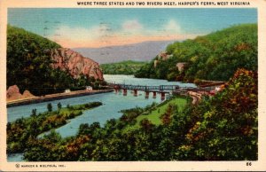 West Virginia Harper's Ferry Where Three States and Two River Meet 1938