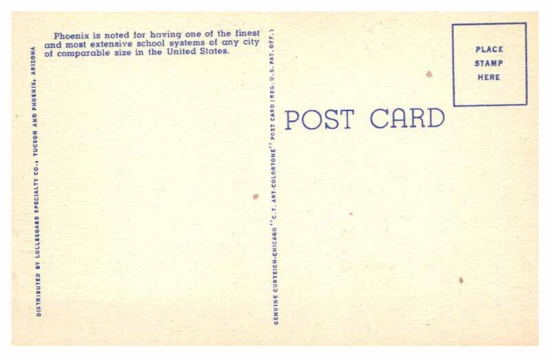 Postcard SCHOOL SCENE Phoenix Arizona AZ AU8497