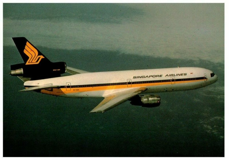 Singapore Airlines McDonnell Douglas Dc 10 30 Airplane Postcard