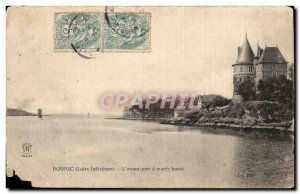 Old Postcard Pornic L before high tide harbor