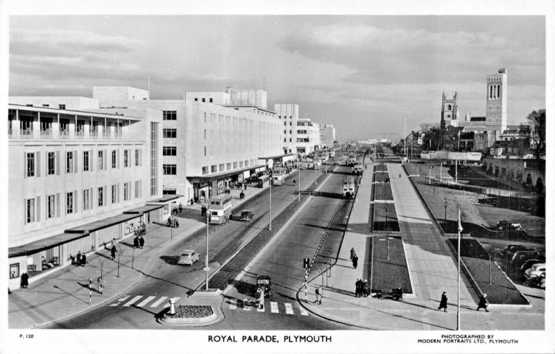 PLYMOUTH DEVON UK~ROYAL PARADE-PHOTO POSTCARD 1950s