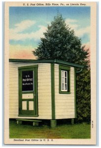 c1930's Smallest US Post Office Bills Place Pennsylvania PA Lincoln Hwy Postcard