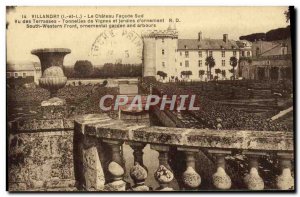 Old Postcard Villandry Chateau Facade South Saw Arbors terraces of vineyards ...