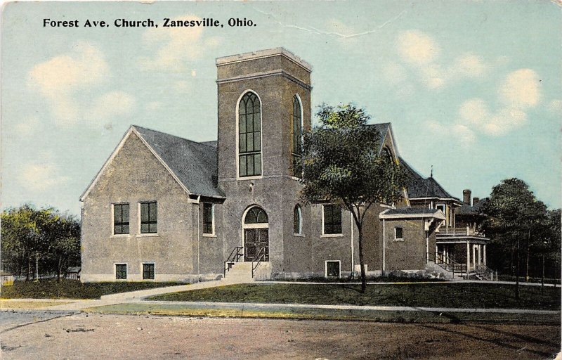 J34/ Zanesville Ohio Postcard c1910 Forest Avenue Church 268