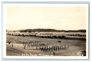 c1940's 3rd Div. Review Fort Lewis Washington WA RPPC Photo Ellis Postcard 