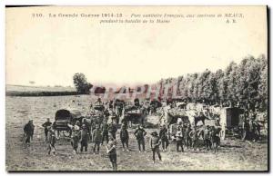 Old Postcard Militaria French health Park around Meaux during the Battle of t...