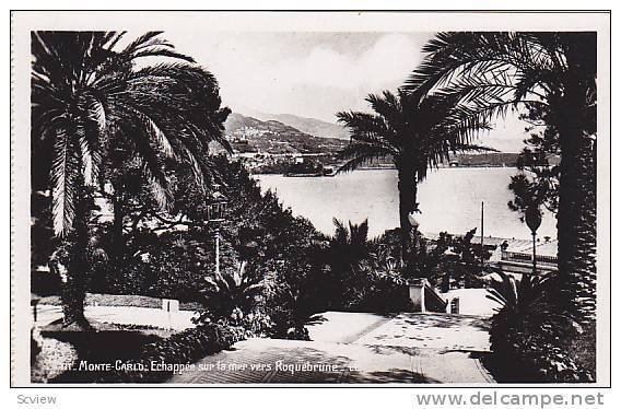 RP; MONTE-CARLO, Echappee sur la mer vers Roquebrune, Monaco, 10-20s