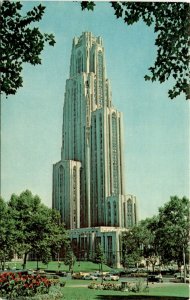 Vintage postcard showcasing the Cathedral of Learning