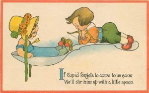 Arrow C-1910 Children Cupid Spooning Romance Comic Artist impression 8819