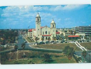 Unused Pre-1980 STREET SCENE WITH CHURCH Corpus Christi Texas TX A5650