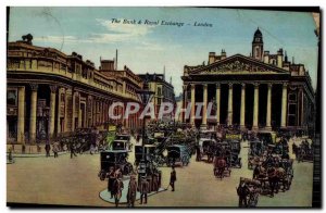 Old Postcard The Bank London Royal Exchange London