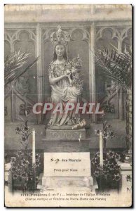 Old Postcard Fougeres Interior of St Sulpice Church (Ancient Statue and vener...