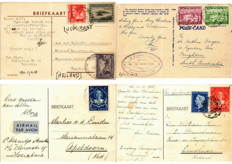 INDONESIA, ASIA, DUTCH INDIES POSTAL HISTORY 15 CPA (L2708)