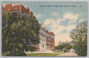 Linen~Incarnate Word College~San Antonio TX~Partial View~Trees & Sidewalk~Vtg PC