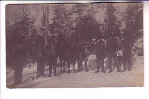 Real Photo, Men with Axes and Pair of Oxen,