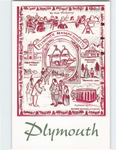 Postcard Points of Interest in the Town of Plymouth Sketch by Ann Wilson