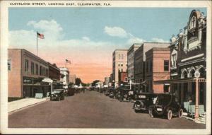 Clearwater FL Cleveland Street Looking East c1920 Postcard