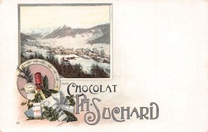 Advertising Chocolat Suchard Switzerland Davos Landscape postcard B977