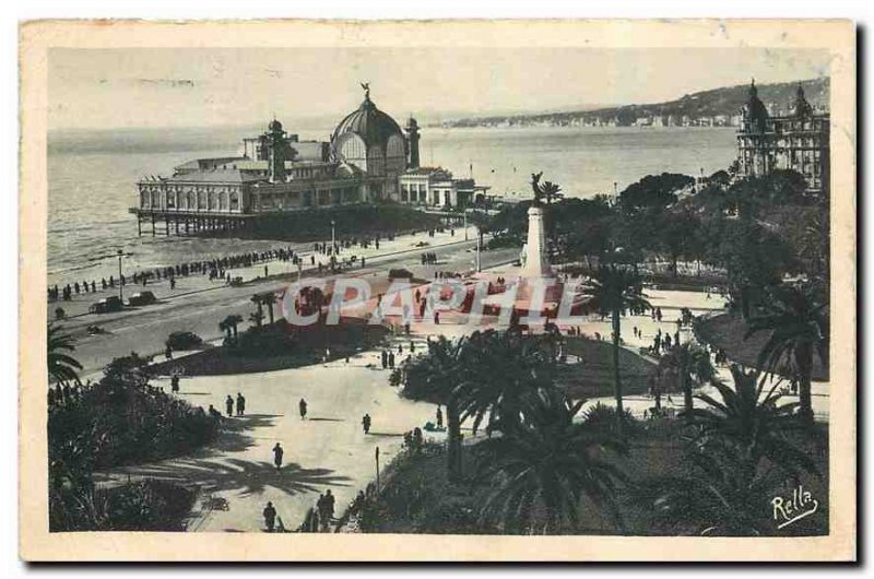 Old Postcard Nice Albert 1st Gardens and the Casino of Jetee