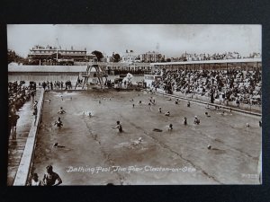 Essex CLACTON ON SEA Bathing Pool, The Pier c1930s RP Postcard by Cook & Eaves