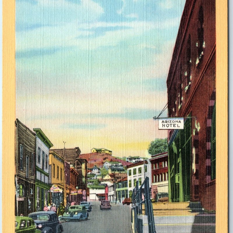 1942 Bisbee, AZ Brewery Gulch Downtown Roadside Mining Town Bars Pubs Hotel A230