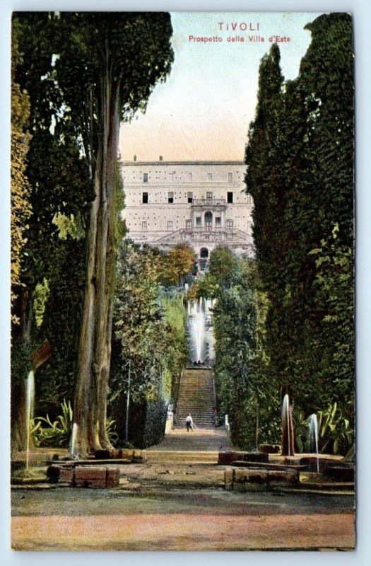 Prospetto della Villa d'Este TIVOLI Italy Postcard