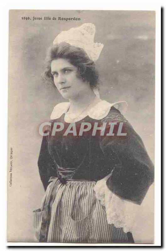 Old Postcard Girl Rosporden TOP