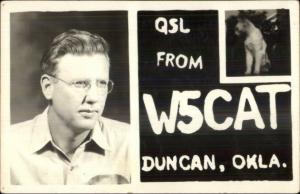 Duncan OK QSL Ham Radio Real Photo Postcard 1947