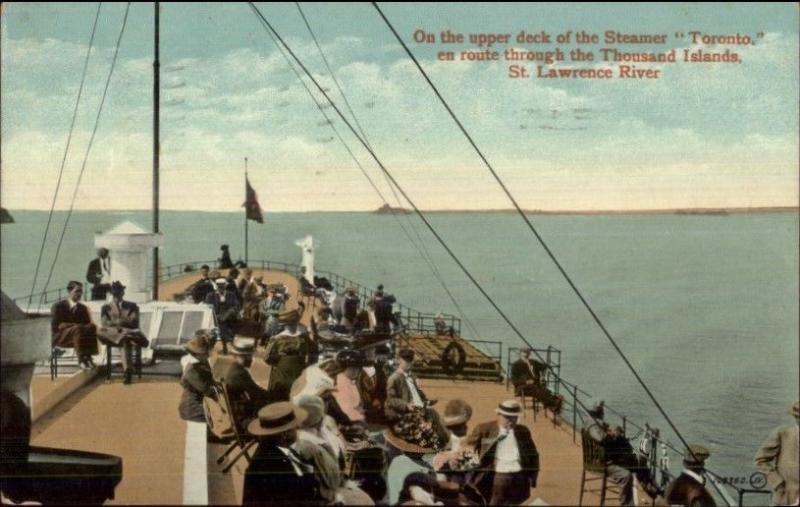 Steamship Steamer Toronto Upper Deck - Thousand Islands SENT BY PASSENGER