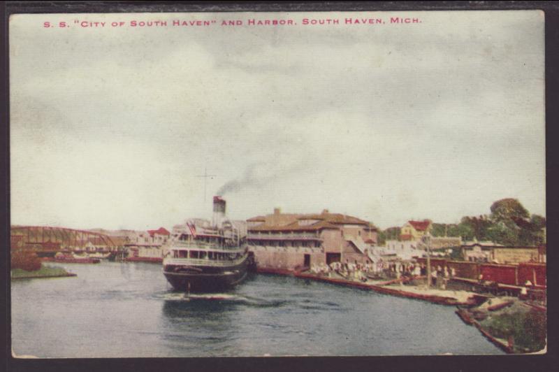 SS City of South Haven,Harbor,South Haven,MI Postcard