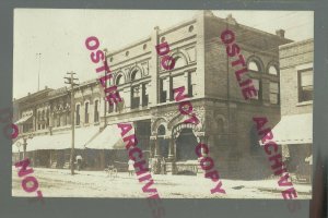 Monticello IOWA RPPC 1909 MAIN STREET nr Anamosa Cascade Wyoming Hopkinton