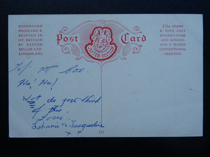 Comic Breast Feeding Theme SUCH BIG MOUTHFULS c1950s Postcard by Jester 