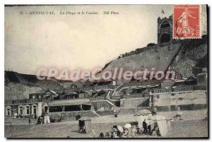 Postcard Old Mesnil Val The Beach And Casino